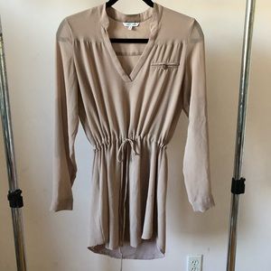 Naked Zebra Beige Long Sleeved Dress